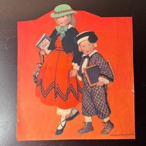 Antique 1924 Bessie Wilcox Smith Schoolchildren Cutout, Good Housekeeping